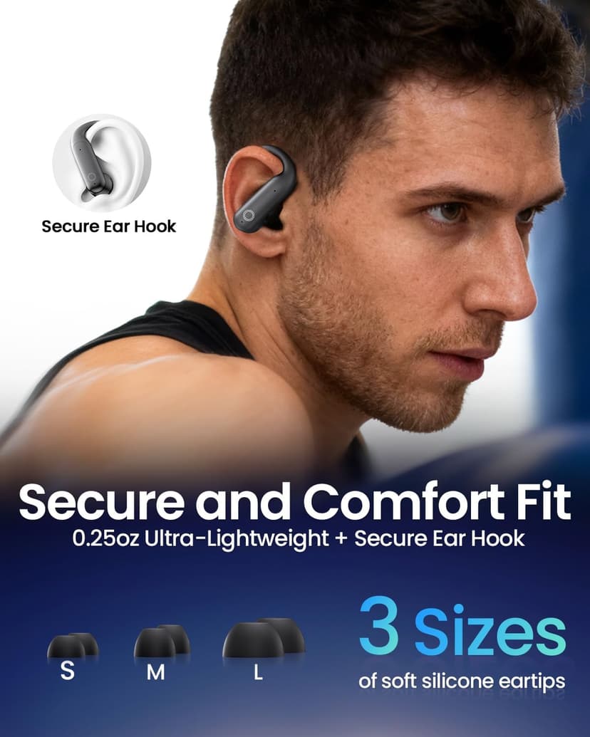 LEEMC Wireless Earbuds, Bluetooth Headphones 6.0, Ear Buds with Touch Screen, ANC ENC Noise Cancelling, 40H Bass Stereo Sound Over-Ear Earphones for iOS, Android, Sports, Workout,Charcoal