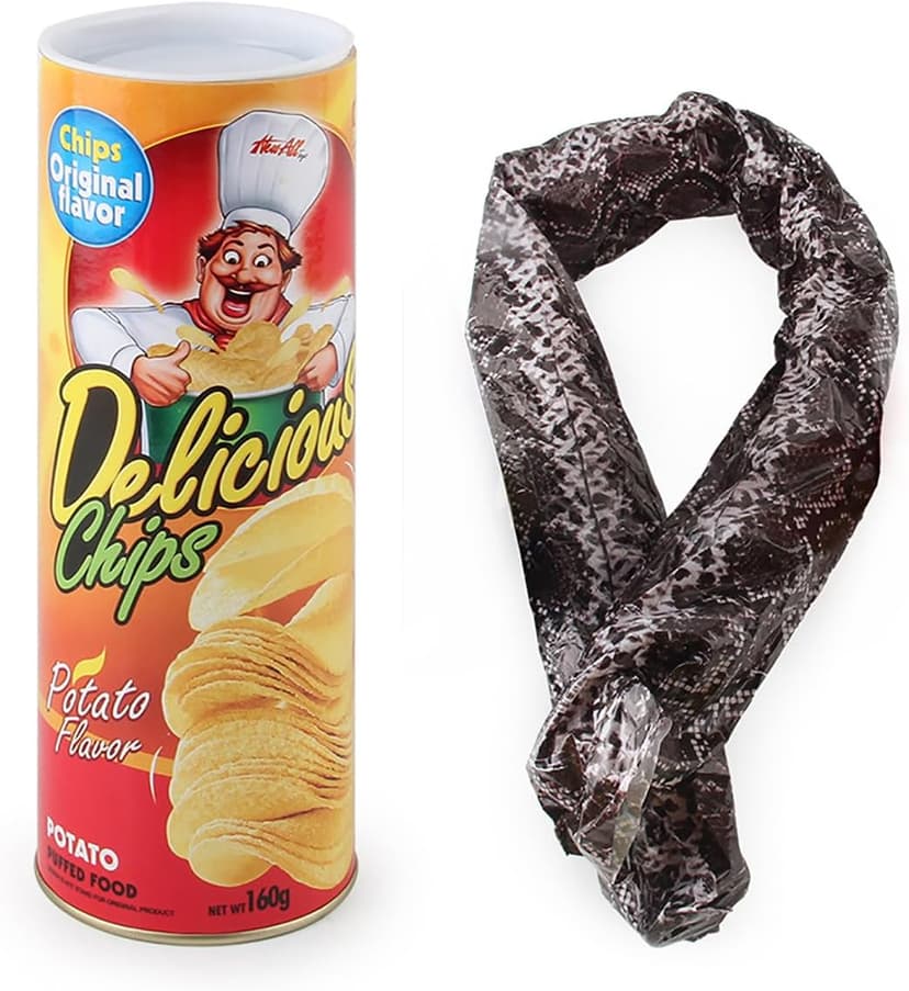 Blppldyci The Potato Chip Snake Can Jump Spring Toy Gift April Fool Day Halloween Party Decoration Jokes in A Gag Prank Large Size (Potato Chip Style)(1pcs) B07ZFNQS65