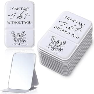 I Can't Say I Do Without You Quote, Proposal Gifts, Travel Small Makeup Mirror, Portable for Bridal Shower Wedding Party Novabright 6 Pcs Bridesmaid Gifts Bulk Bridesmaid Compact Mirror, White B0G6BL8C3R