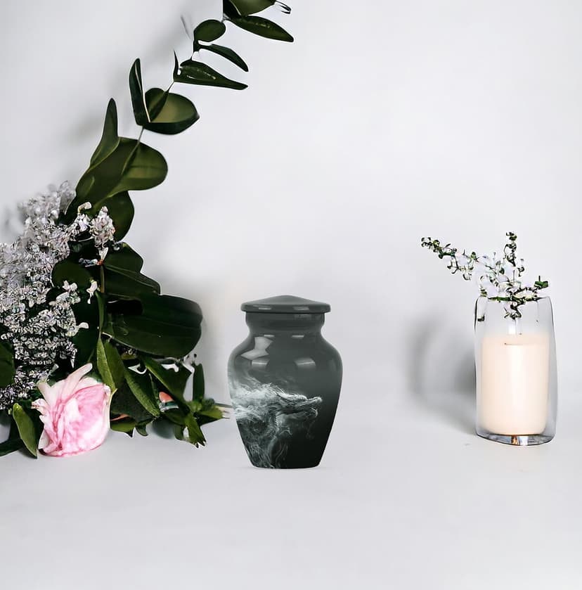 Dragon Urn, 3 Inch - Compact Urns for Human Ashes - Unique Urns - Burial Urns for Ashes - Artistic Urns - Small Decorative Urn - Memorial Urns for Grandparents - Pack of 1, Black B0D8BR9288