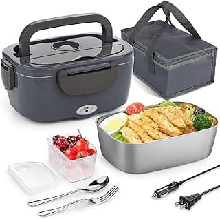 Leakproof, Removable Easy Clean, 12V/24V Car/Truck & 110V Home Use, Lonchera Eléctrica Portátil with Bag Tableware, Gifts Carsolt 1.5L Electric Lunch Box, Heated Lunch Box Food Warmer for Adults B09YXSNCTM