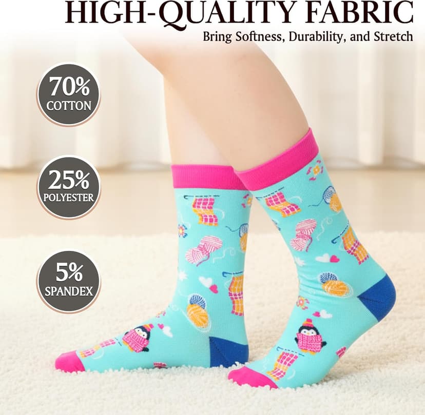 ZAGKOO Funny Hobby Socks for Women, Girls - Anime, Acting, Kpop Music, Movies, Gymnastics, Crocheting, Cheer Christmas Socks