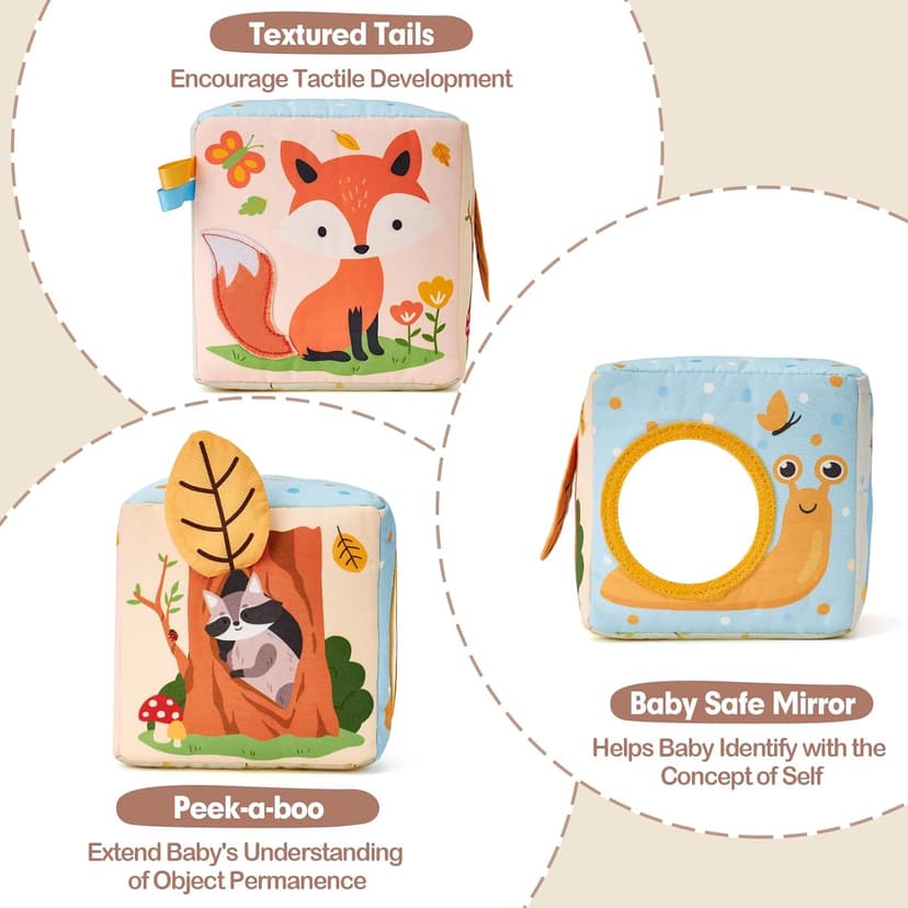 Sensory Pulling Play Scarf Soft Box, Crinkle, Mirror, Tag Babies Gifts Christmas Stocking Stuffers 1 Year Old Birthday Gift hahaland Baby Tissue Box Toy - 6 Month Old Montessori Baby Toys 6-12 Months B0CJLWD1VM