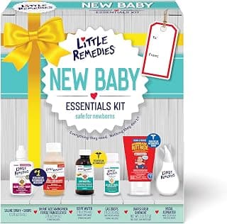 Little Remedies New Baby Essentials Kit with Saline Nasal Spray, Diaper Rash Cream, Gas Relief Drops, Gripe Water & More, Safe for Newborns, Multi-Color B075G6XMSF