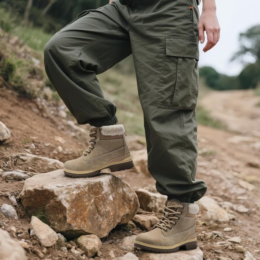 COTTIMO Womens Hiking Snow Winter Boots- Ladies Casual Outdoor Lightweight Ankle Boots Work Backpacking Lace up Fur Lined Walking Trekking Shoes