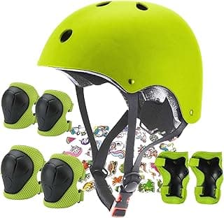 FOOKCIAN Kids Helmet,Toddler Skateboard Helmets for Ages 2-3-5-8-14 Years Boys Girls with Knee and Elbow Pads Wrist Guards fit Roller Skates,Skateboarding,Skating Scooter Adjustable Kids Helmet