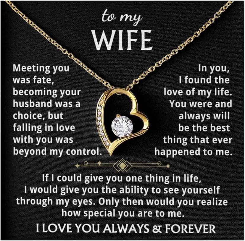 Jewelry To My Wife - The Best Thing That Ever Happened To Me, Forever Love Necklace, Gift for Her, Romantic Christmas Birthday Valentine Gift