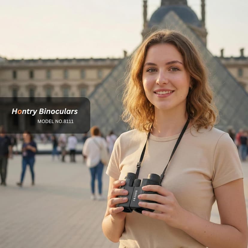 Hontry Binoculars for Adults and Kids, 10x25 Compact Binoculars for Bird Watching, Theater and Concerts, Hunting and Sport Games