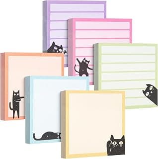 Mr. Pen- Black Cat Sticky Notes Set, 3" x 3", 6 Pads, 480 Sheets | Black Cat Sticky Notes, Memo Pads, Self-Stick Note Pad for Office, School, Home, Study & Organization B0D1PFBKGF