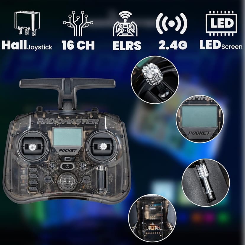 R8 ELRS FPV Whoop Drone RTF with Radiomaster Pocket Controller,4 Batteries,6In1 Charger,FOV160°,Matrix G4 5IN1 FC,0802 20000KV Brushless Motor-Ideal for FPV Freestyle Racing Training Indoor Outdoor