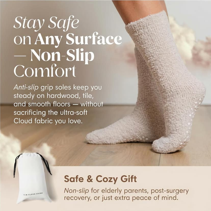 Plush, Breathable Soft Slipper Socks for Women - Comfy Sleep Socks for Self Care, Birthday Gifts Unboxme Gifts Warm & Cozy Ultra-Luxe Cloud Fuzzy Socks, Gifts for Women B0D99Y1VF2