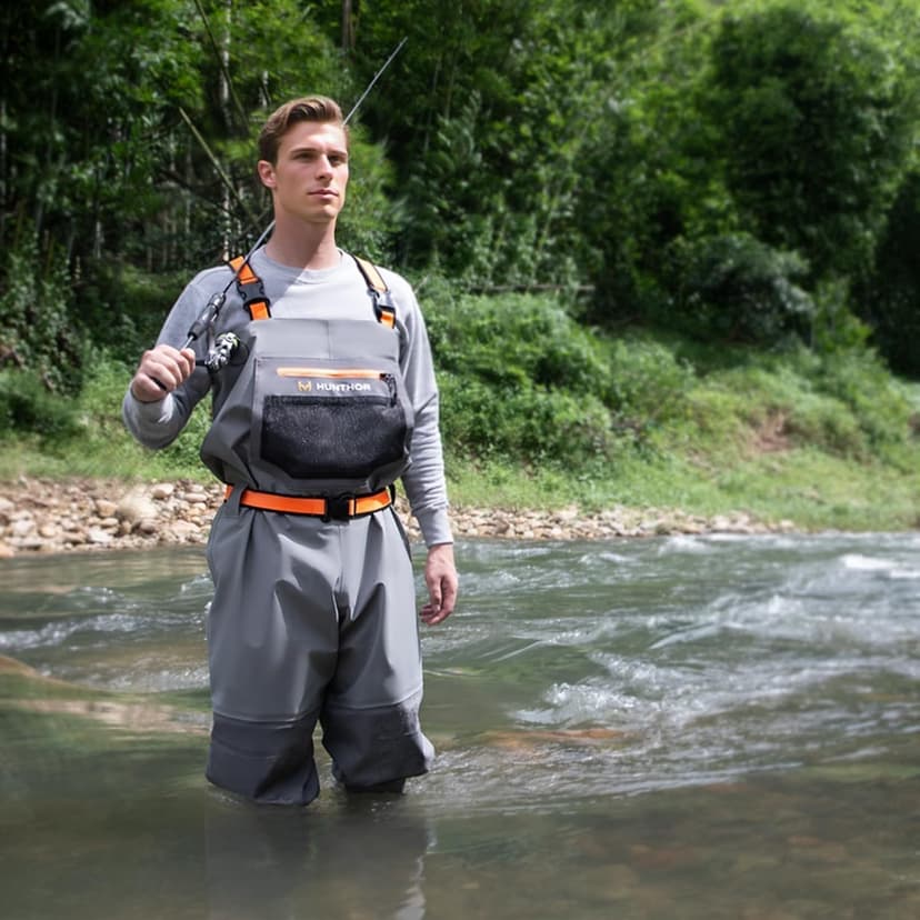 Hunthor Fishing Waders for Men Waterproof Breathable Chest Wader with Insulated Stockingfoot for Fly Fishing, Hunting, Wading