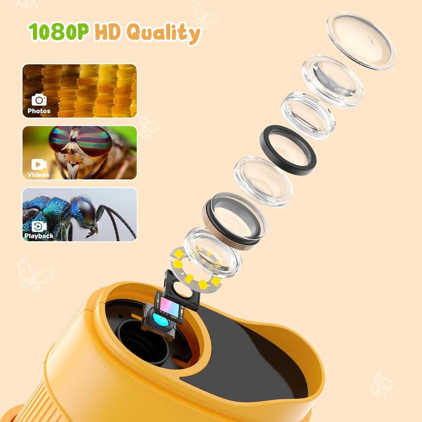 1000X Handheld Digital Microscope for Kids: Pocket Microscope with 2.0" IPS Screen - STEM Toys Birthday Gifts for Girls Boys Child - Portable Edu Science Kits Toddler Age 3-6 6-12 B0FFSSWTB6