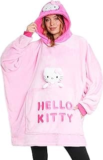 Hello Kitty Blanket Hoodie for Women Teens Wearable Blanket Sherpa Lined Fleece