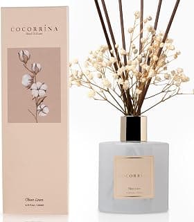Cocorrína Reed Diffuser Set, Clean Linen 6.7 fl oz Scented Diffuser with Sticks Home Fragrance Reed Diffuser for Bathroom Shelf Décor B0B24QJ217
