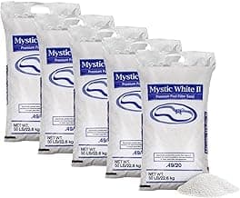 U.S. Silica 5 Pack Mystic White II Sand for Above Ground and Inground Pool Filter Pumps, 50 Lb - Accessories and Supplies for Swimming Pool System Cleaning and Maintenance