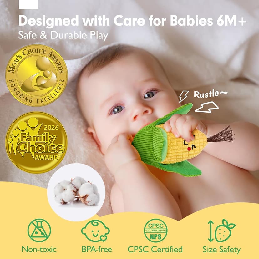Color Sorting Play Food with Textures, Crinkle, Rattle, 6-12 Month Baby Toys 1 Year Old Boy Gifts One Year Old Girl Birthday hahaland Baby Sensory Toys Montessori Toys 1 Year Old Fruit Vegetable 16PCs B0DMVXR942