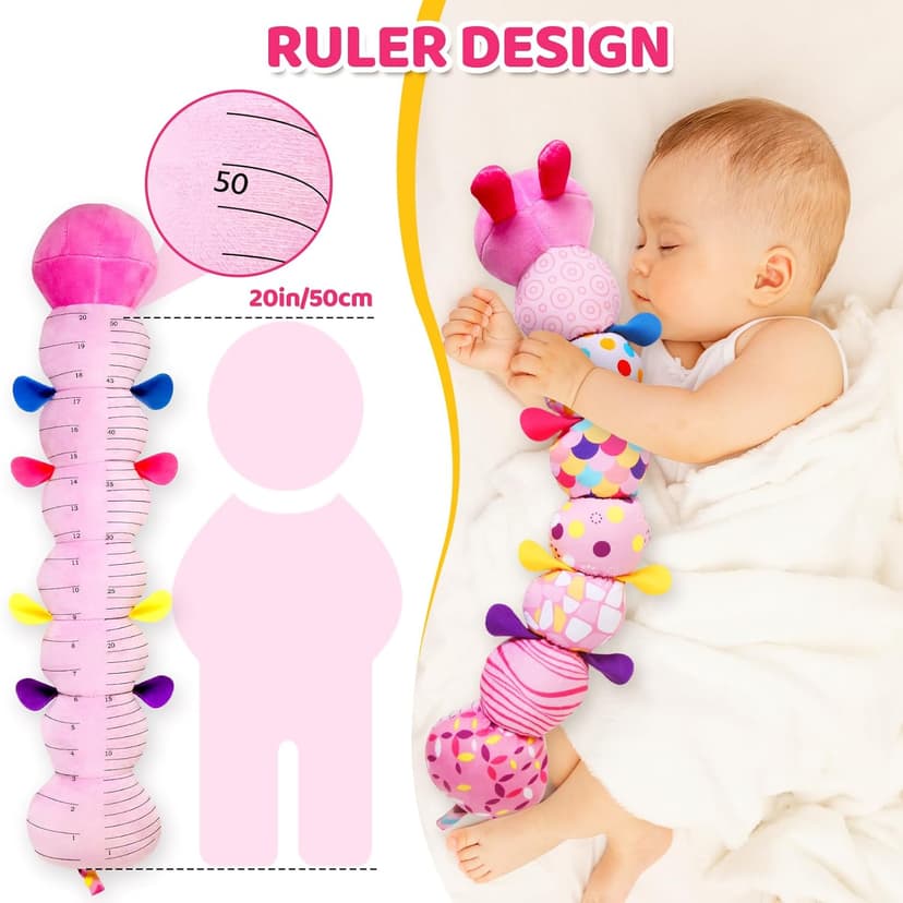 KMUYSL Baby Toys 0-6 6-12 Months, Sensory Music Animal Stuffed Toy for 0 1 2 3 4 5 6+ Months, Plush Toy with Crinkle and Rattles for Infant Newborn, Tummy Time Toys Gifts for 0-3-6-12 Month
