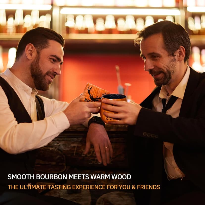 Personalized Wooden Whiskey Glasses, Custom Engraved Charred Bourbon Gifts for Men Who Have Everything, Drinking Glass, Personalized Birthday Christmas Gifts for Men Dad Husband Brother Boss