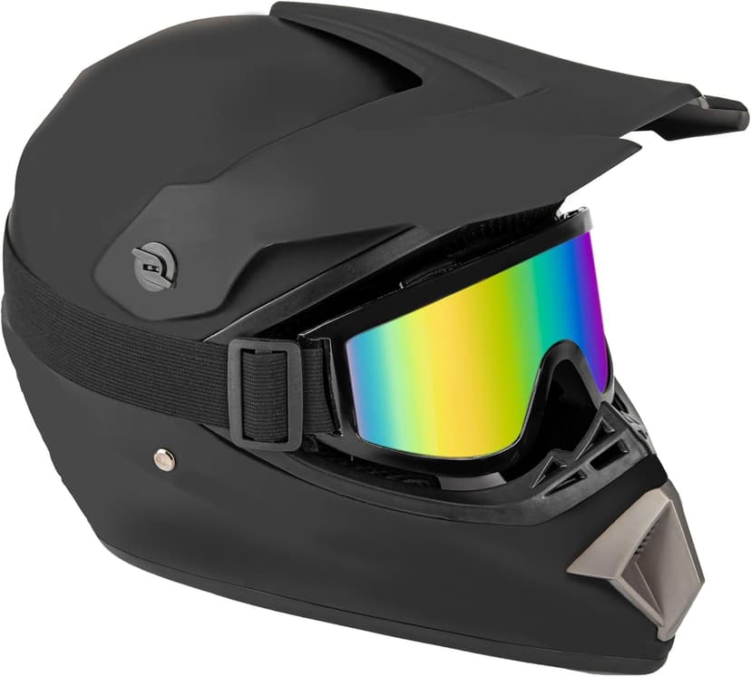 CARTMAN Adult Dirt Bike Helmets Motocross ATV Dirtbike Offroad Full Face Motorcycle Helmet, DOT Approved Matte Black and Blue