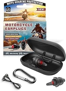 Motorcycle Ear Plugs for Wind Noise Reduction, Keep Comms Clear, Comfort Under Helmet & Prevent Hearing Damage, Noise Canceling 25 dB, Reusable Earplugs for Motorbike, Touring, Racing, Shooting