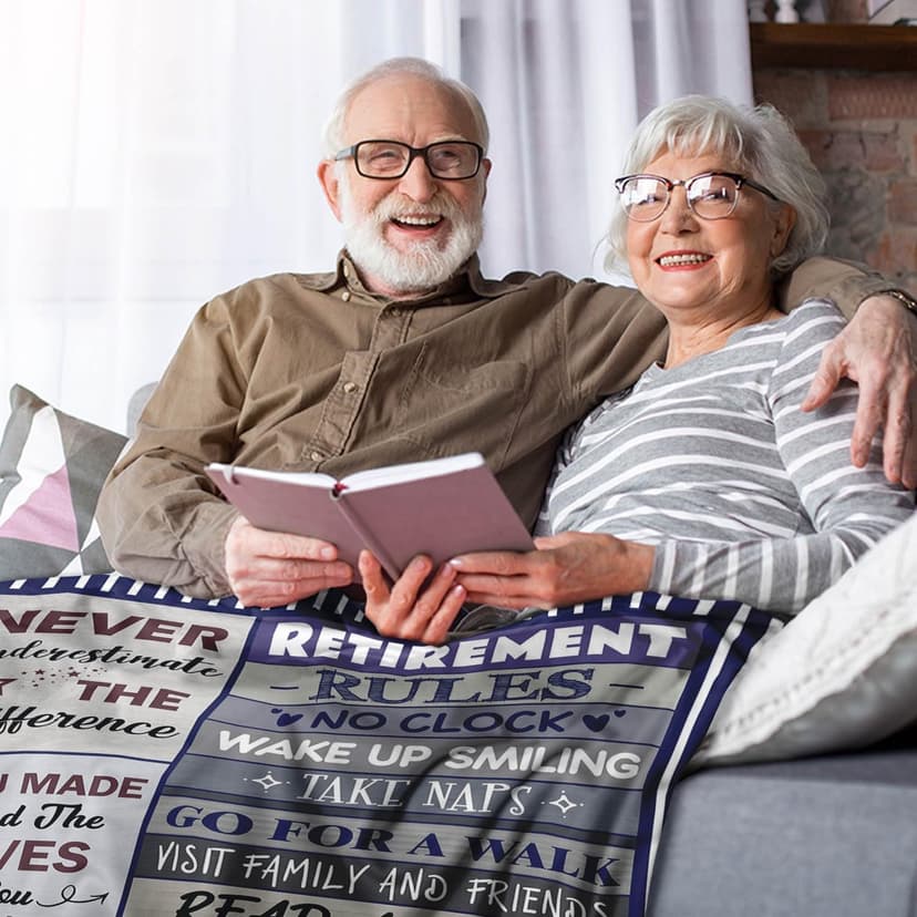 Retirement Gifts for Men - Best Gifts for Retirement Men 2025 - Funny Retired - Coworker Leaving Farewell Going Away Gifts for Coworkers Friends - Happy Retirement Decorations - Throw Blanket 50"x60"