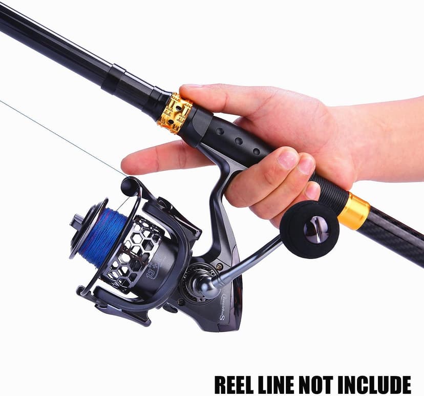 Sougayilang Telescopic Fishing Rod - 24 Ton Carbon Fiber Ultralight Fishing Pole with CNC Reel Seat, Portable Retractable Handle, Stainless Steel Guides for Bass Salmon Trout Fishing