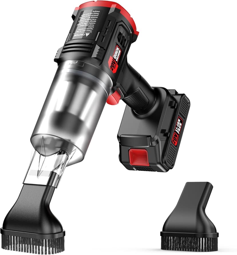 ONAVOT Handheld Vacuum Cleaner Cordless - 35000PA Strong Suction for Car & Home, Car Vacuum Portable Rechargeable Lightweight for Pet Hair with HEPA Filter, Quick Clean in Office/Desk/Couch (Red)