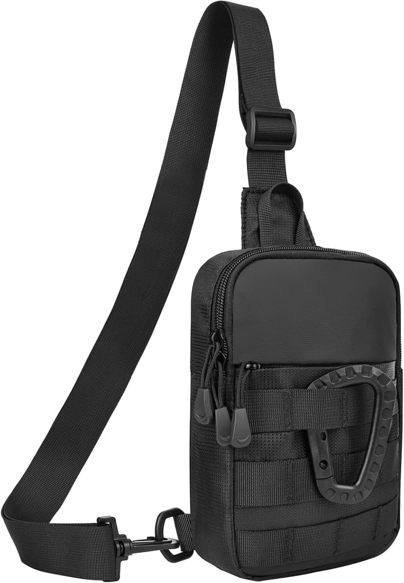 DEYACE Small Sling Bag for Men, Tactical Inspired Waterproof Utility EDC Mini Crossbody Chest Bag for Travel Work Sport