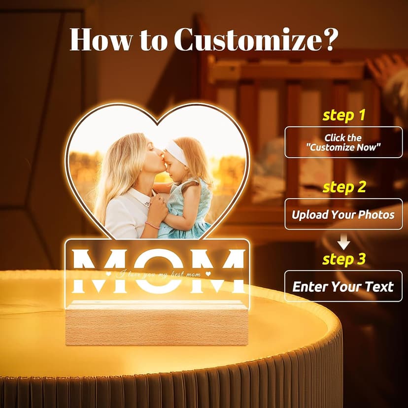 Personalized Picture Frame, Mom Picture Frame, Personalized Birthday Gifts for Mom Custom Picture Frames, Personalized Gifts for Mom from Daughter and Son B0D84JSBMS