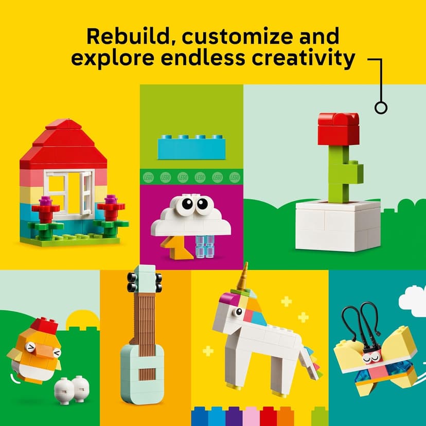 LEGO Classic Vibrant Creative Brick Box Building Blocks - Sensory & Learning Toys for Boys & Girls, Ages 4+ Years - Pretend Play Preschool Toys - Gift for Christmas - 11038