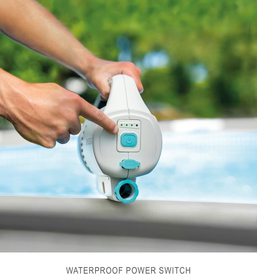 Intex ZR200 Rechargeable Cordless Swimming Pool and Spa Vacuum Cleaner with Telescoping Handle and 2 Interchangeable Brush Heads