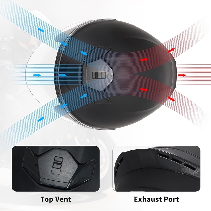 Motorcycle Helmets Open Face for Streey Moped Scooter, Dual Visor 3/4 Moped Helmets for Adults Motorbike Half Helmet 601 DOT Approved Men and Women
