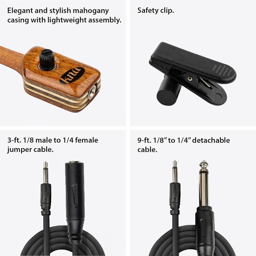 KNA NG-2 Portable Piezo Nylon String Classical Flamenco Guitar Pickup – Natural Acoustic Tone, Lightweight, Detachable, Onboard Volume Control, Passive No Battery Required, Easy Installation