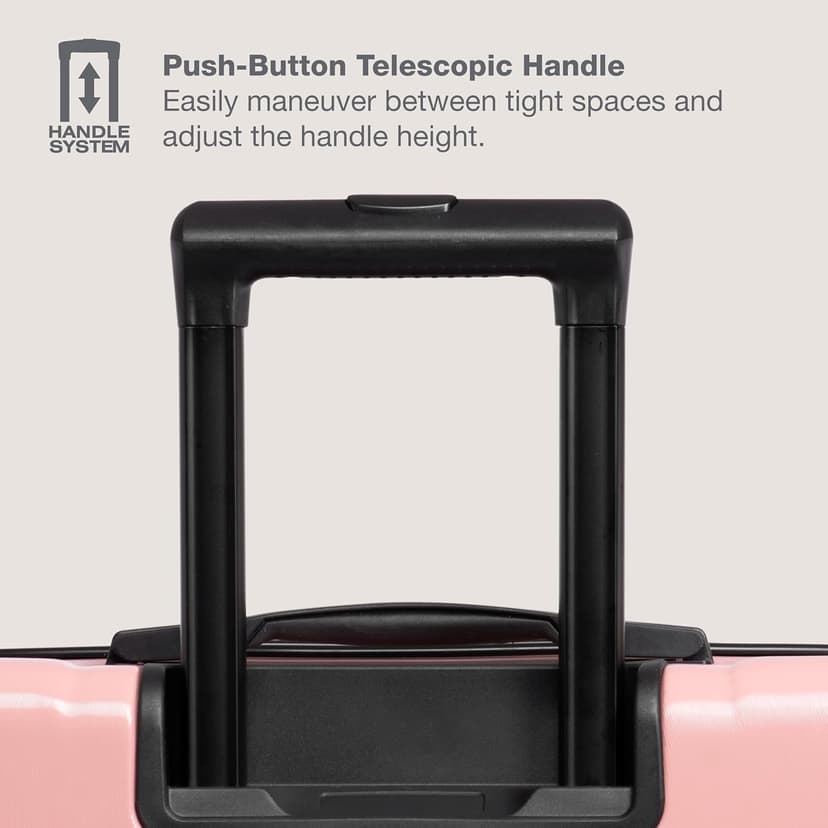 U.S. Traveler Boren Hardside Spinner Luggage With Aluminum Handle, Pink, Checked-Large 30-Inch