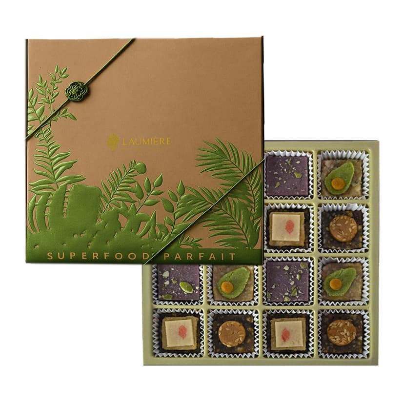 Laumière Gourmet Fruits - Dried Fruit Gift Baskets - Superfood Parfait Collection - Square (16 Pcs) - Premium Nuts Gift Basket - Healthy Snack Boxes for Adults- Vegan, Gluten Free Food Box - No Added Cane Sugar