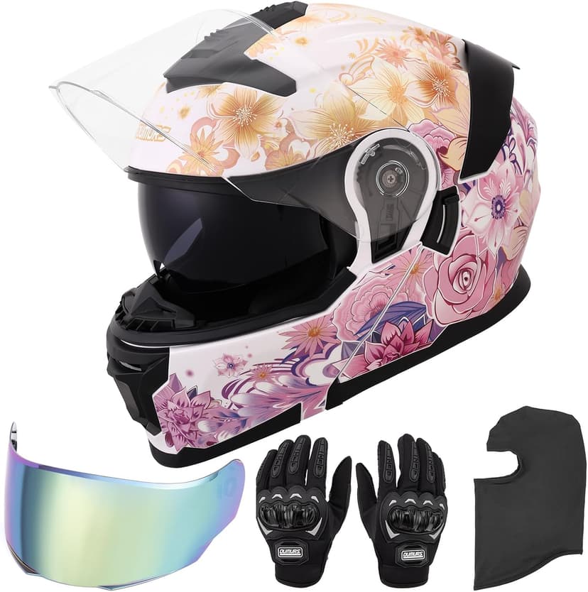 OUMURS Modular Motorcycle Helmets Full Face Flip up Street Bike Motorcycle Helmet for Unisex Adult Model 912