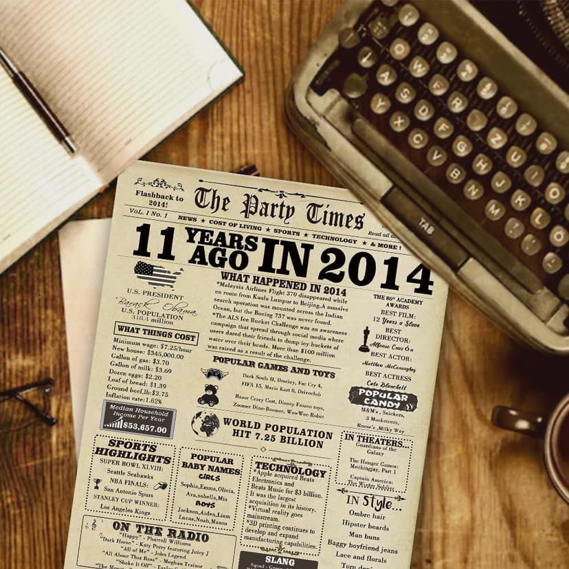 Big 11th Vintage Birthday Gifts for Girls Boys, Sweet 11th Birthday Decorations for Daughter Son Her Him,Humour Bday Card for 11 Year Old Granddaughter Grandson