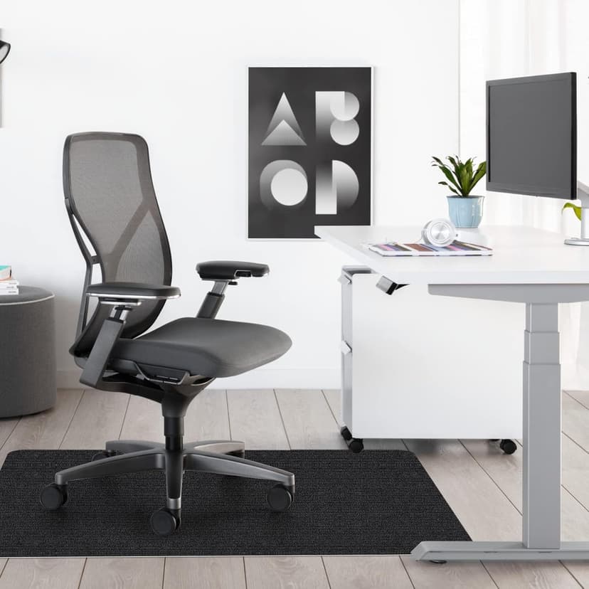 Sycoodeal Office Chair Mat for Hardwood Floor,Office Computer Gaming Chair Mat for Tile Floor,Large Floor Protector Rug,Anti-Slip,Easy to Clean,Pure Black(48"x36")