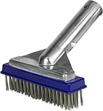Poolmaster 20178 5-Inch Aluminum-Back Swimming Pool Algae Brush with Stainless Steel Bristles, Classic Collection