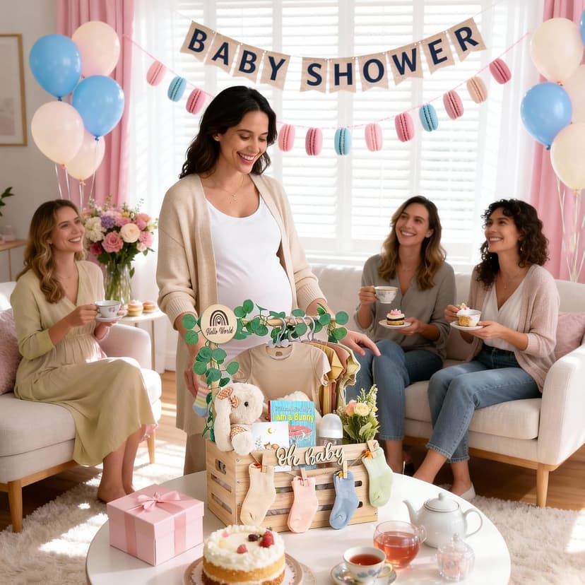 Wooden Baby Shower Crate Closet - Personalized Baby Gift Baskets with Hangers, Large Newborn Boys Girls Clothes Storage Box for Newborn New Parent B0GFMLPWDH