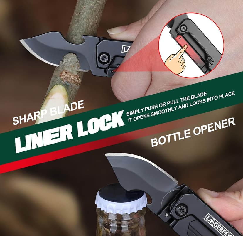 Stocking Stuffers for Men - Pocket Knife Gifts for Men, Keychain Multitool - Christmas Bulk Mens Gifts, Box cutter, Small Folding Knives for Everyday Carry - Edc Gadgets for Camping, Hiking, Fishing