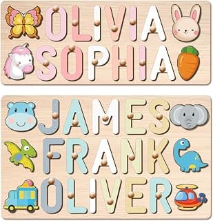 Name Puzzles for Toddlers 1-3, Personalized Wooden Name Puzzle, Custom Baby Gifts for Birthday Christmas, Baby Montessori Learning Toys for 1-3 Year Old B0CY7RC96K