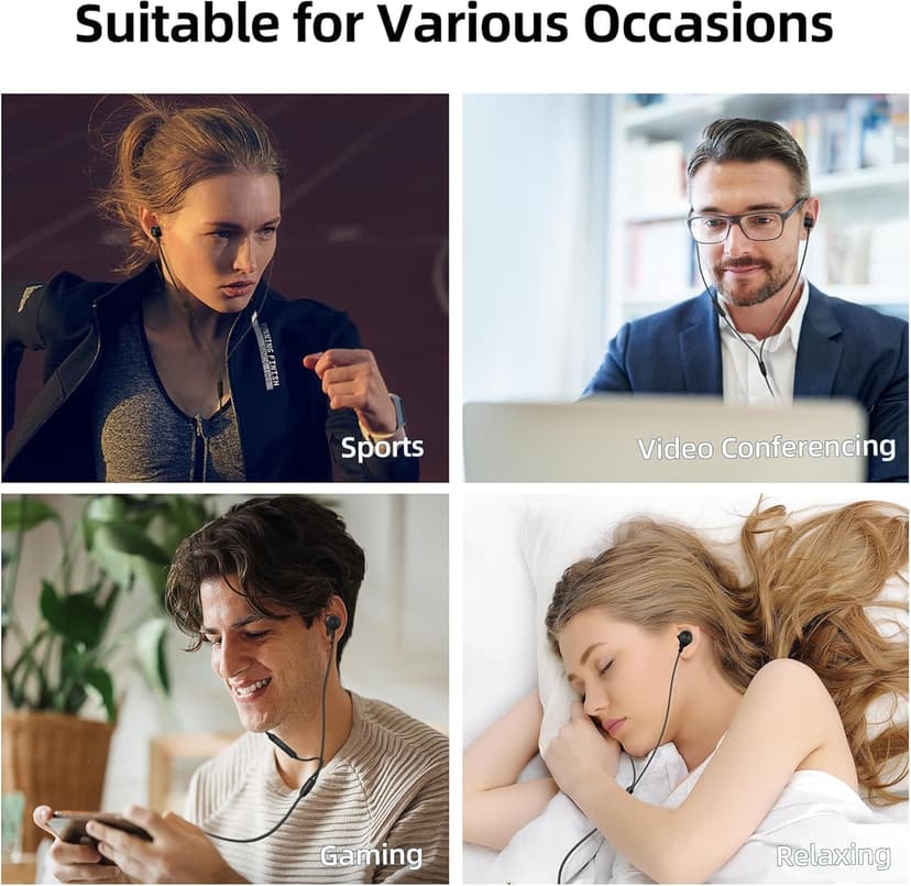 Giethob 2 Set 3.5mm Wired in-Ear Earphones - Premium Sound Quality with Mic, Perfect for Noise-Free Calls (Black & White)