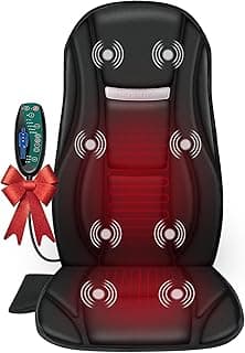Snailax Vibration Back Massager with Heat, Seat Massager with 8 Vibrating Motors & 5 Modes, Chair Massager Cushion, Massage Pad for Chair, Office, Gifts for Mom