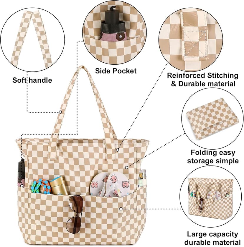 Bluboon Waterproof Beach Tote Pool Bags for Women Ladies Extra Large Carry On Bag With Wet Compartment for Weekender Travel