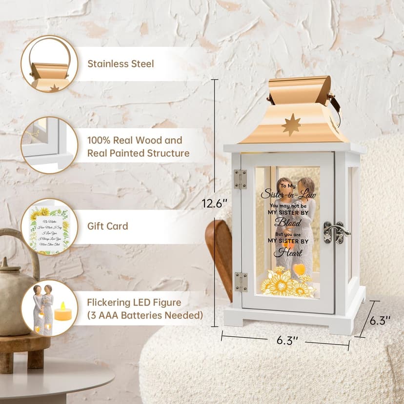 Sister in Law Gifts, Gifts for Sister in Law Birthday Christmas Mother's Day Wedding Gifts Lantern