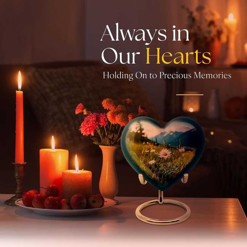 Blue Small Cremation Urns for Human Ashes Adult Men and Women - Funeral Urn for Daughter and Son 3 Inch Daisy Small Burial Urns for Adult Human Ashes B0FJYB6R6B