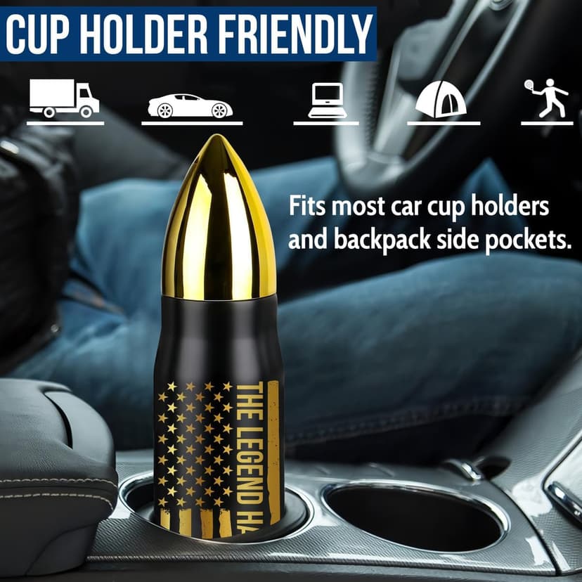 Retirement Gifts for Men, Christmas, Birthday Gift Ideas, The Legend Has Retired Tumbler, 17oz Insulated Tumbler with Patriotic American Flag Design - Funny Retirement Gift for Dad, Grandpa