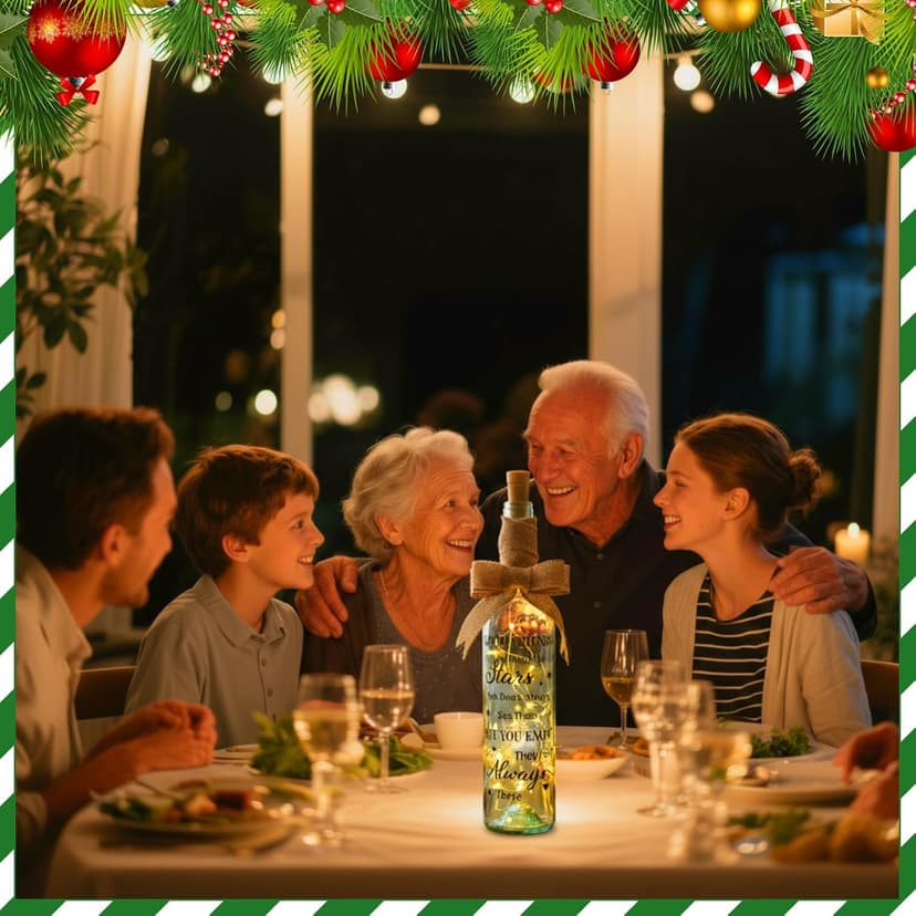 Friendship Gifts for Women Christmas 2026 Lighted Wine Friendship Bottle Holiday Unique Friends Gift for Girlfriend Men Birthday Wine Bottle Light Christmas Table Centerpieces Decorations